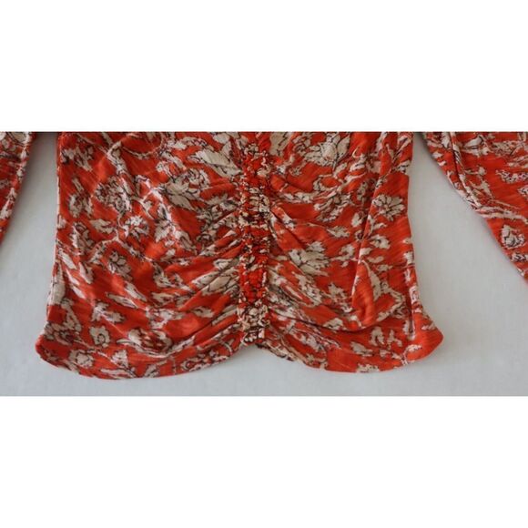 Free People OB1406076 Women Sz M Blood Orange Combo Say The Word Cropped Top $78 - Picture 6 of 8